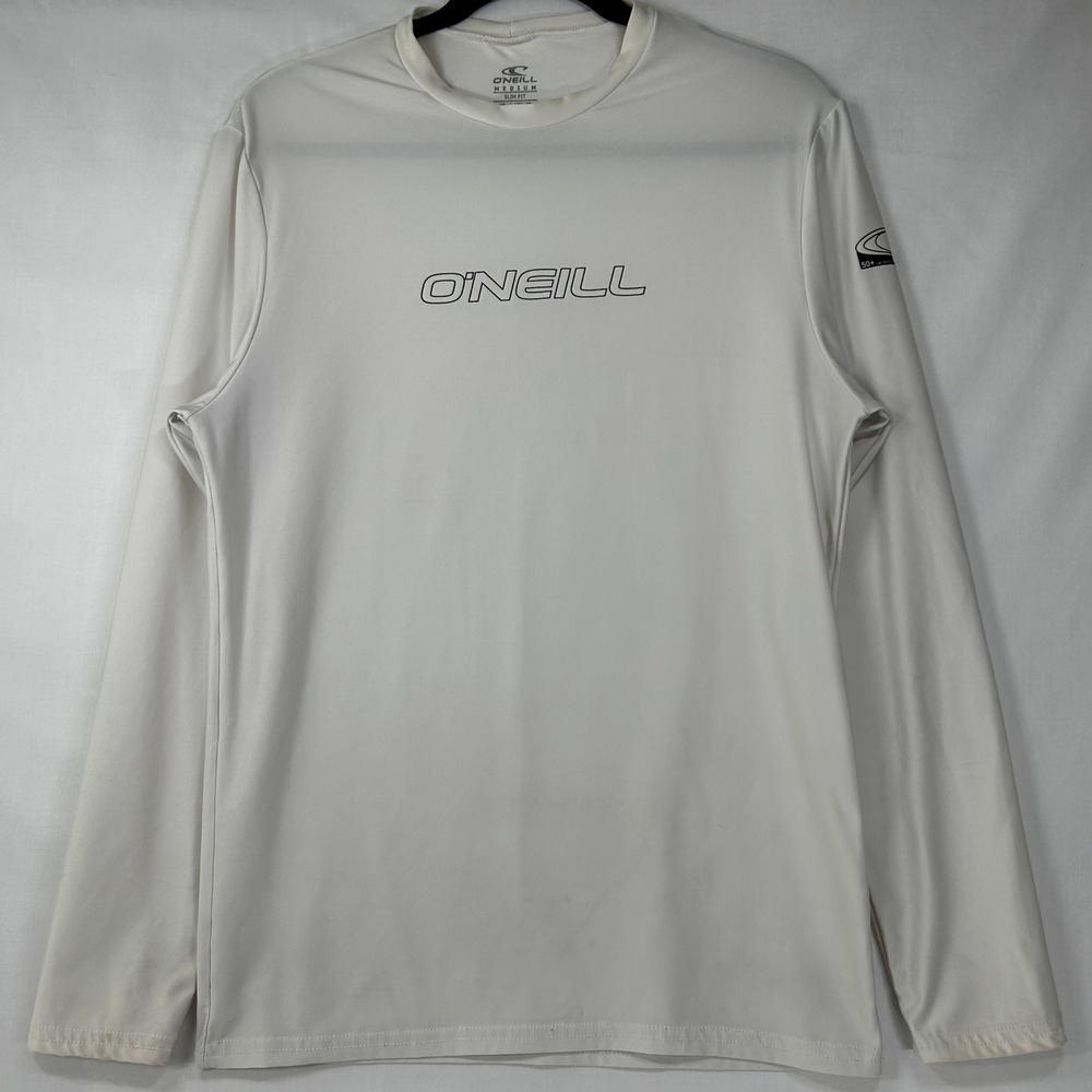 O'Neill UPF 50+ White Long Sleeve Surf Rash Guard Shirt M Mens
